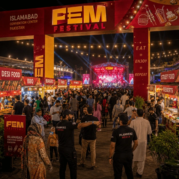 Food stalls at FEM Festival Islamabad
